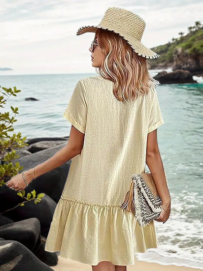 Isla | Flounce Hem Button-Front Dress