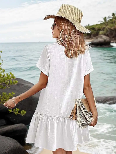 Isla | Flounce Hem Button-Front Dress