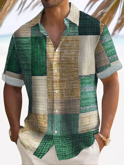 Aaron™ | Breezy Patchwork Short Sleeve Shirt